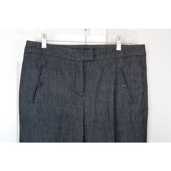 Sandro Sportswear Denim Pant Suit Womens Large Dark Wash Ruffle Wide Leg Cotton - Picture 6 of 8